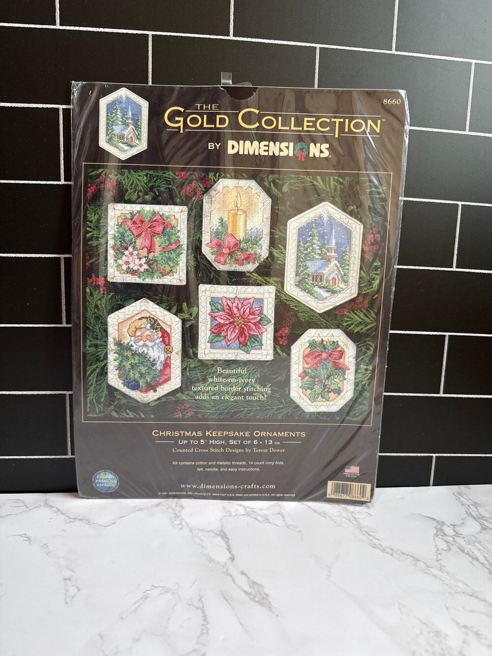 Unopened Vintage Dimensions Gold Christmas Keepsake Ornaments Kit 8660 NOS